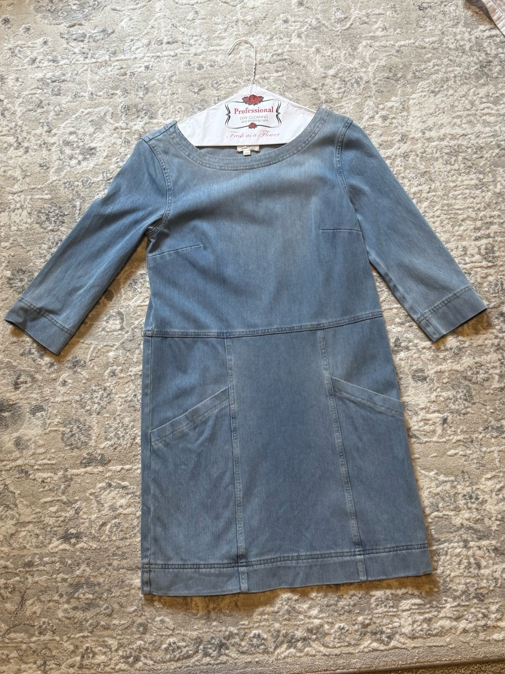 Ag Adriano Goldschmied Light Blue Denim Shift Dress
